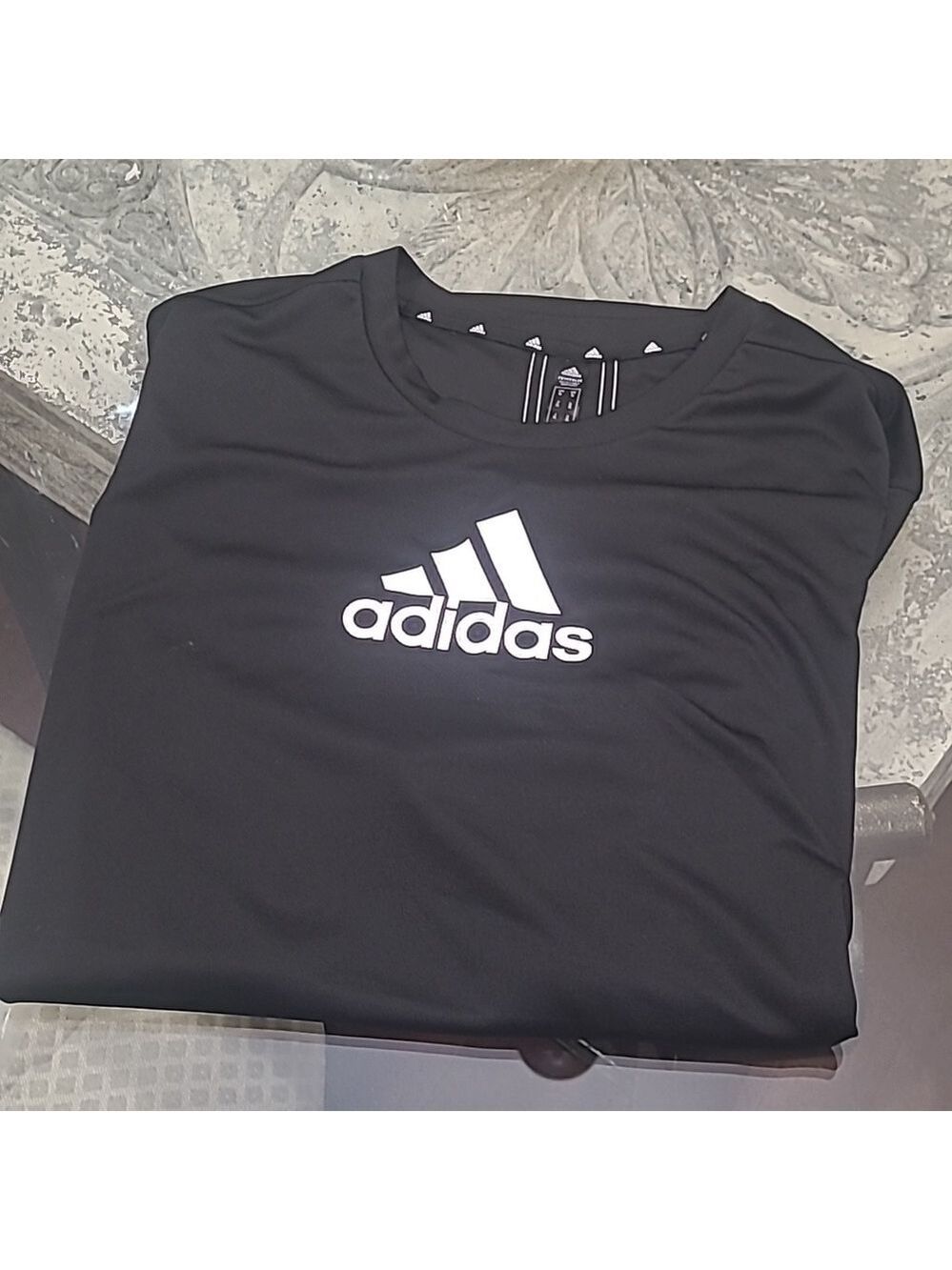 ADIDAS BLACK CREW NECK ATHLETIC SHIRT LIKE NEW XL